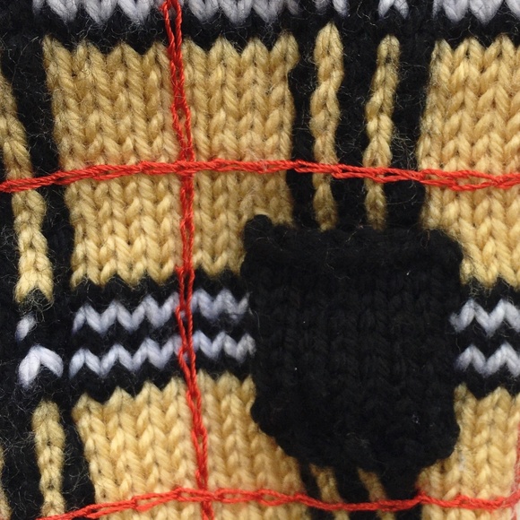 Burberry Style Plaid Pattern Knitted Dog Turtleneck Sweater - Picture 3 of 5